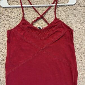 Roxy Red Lace Detail Midi Dress